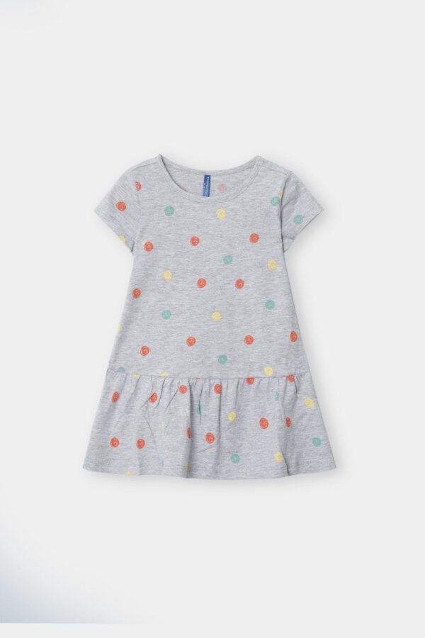 Girls’ Polka Dot Frill Hem Cotton Dress