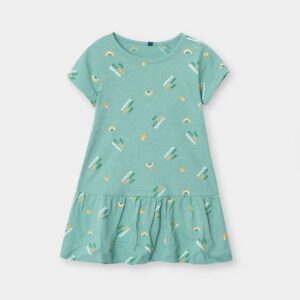 Girls’ Mint Green “We Are The Future” Cotton Dress