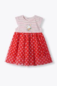 Red Polka Dot Bunny Casual Dress for Girls