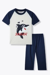 Shark Graphic T-Shirt & Pants Set for Boys