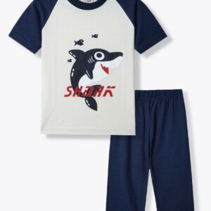 Shark Graphic T-Shirt & Pants Set for Boys