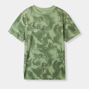 Marble Print Green T-Shirt for Boys