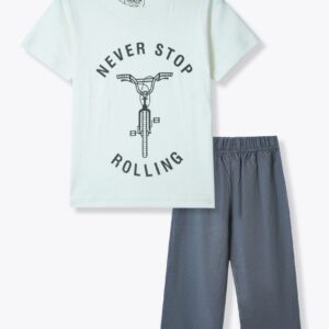 ‘Never Stop Rolling’ Boys T-Shirt & Bottom Set