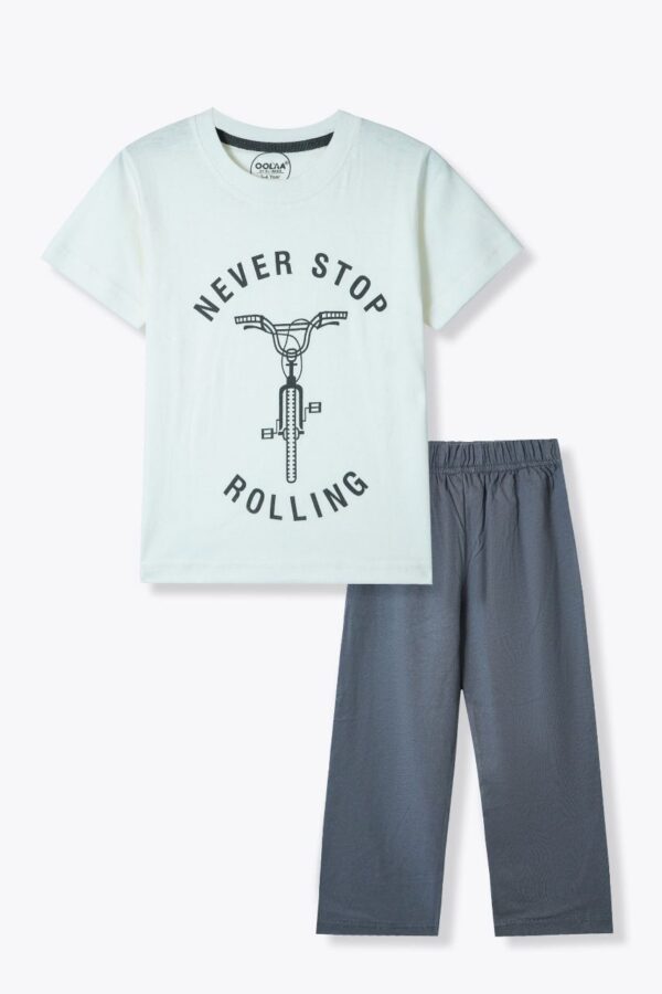 ‘Never Stop Rolling’ Boys T-Shirt & Bottom Set