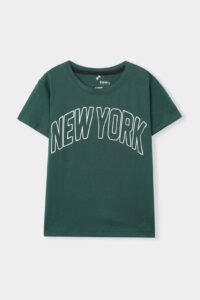 Green “New York” Graphic T-Shirt