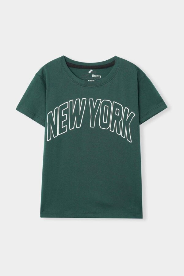 Green “New York” Graphic T-Shirt