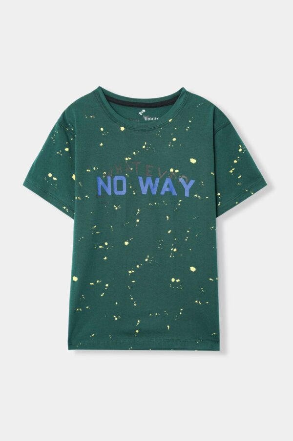 Boys’ Splatter Print “NO WAY” T-Shirt