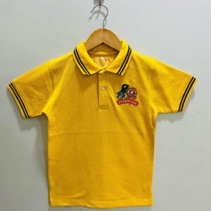 Boys’ Yellow Cartoon Embroidered Polo Shirt