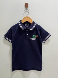 Boys’ Dark Blue Dinosaur Embroidered Polo Shirt