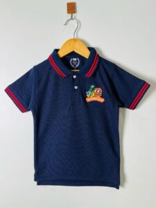 Boys’ Navy Cartoon Patch Polo Shirt
