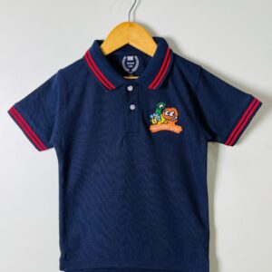 Boys’ Navy Cartoon Patch Polo Shirt