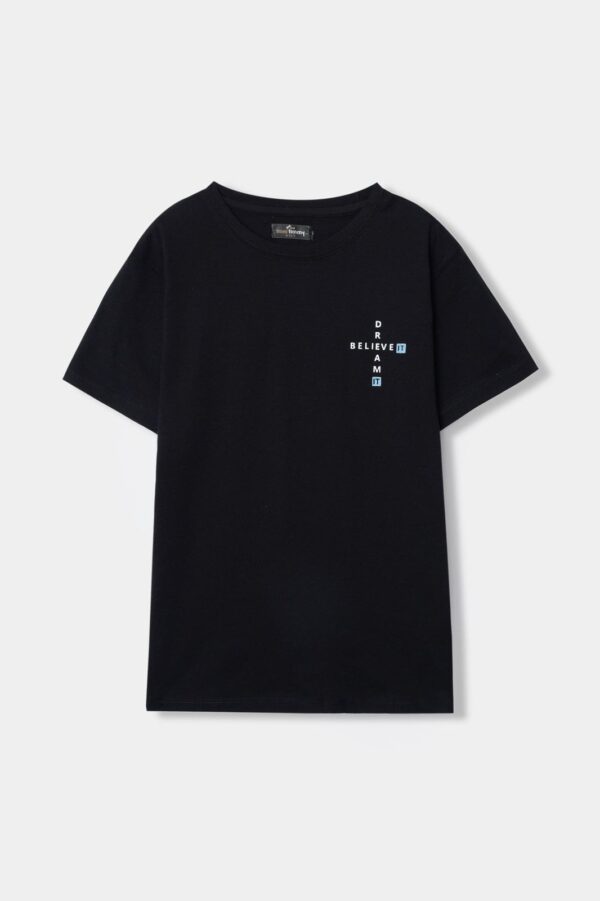 Believe it Dream it Black Tee- Kids Black Motivation Edition (3-14 Years)