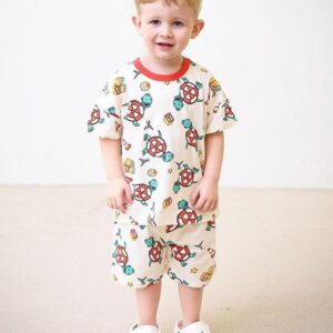 Turtle & Toy Print Casual Co-Ord Set for Boys