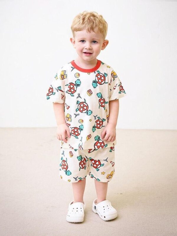 Turtle & Toy Print Casual Co-Ord Set for Boys
